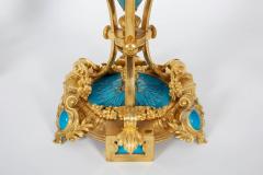 Exquisite Pair of French Ormolu Turquoise Sevres Porcelain Candelabra - 595267