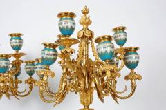 Exquisite Pair of French Ormolu Turquoise Sevres Porcelain Candelabra - 595272