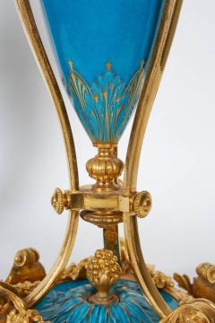 Exquisite Pair of French Ormolu Turquoise Sevres Porcelain Candelabra - 595275