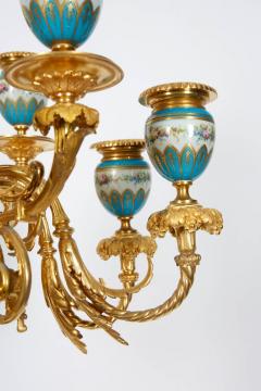 Exquisite Pair of French Ormolu Turquoise Sevres Porcelain Candelabra - 595277