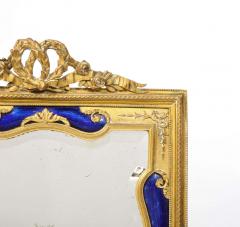 Exquisite Quality French Ormolu and Blue Guilloche Enamel Mirror Frame - 2143152