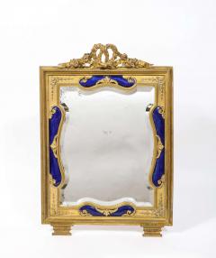 Exquisite Quality French Ormolu and Blue Guilloche Enamel Mirror Frame - 2143153