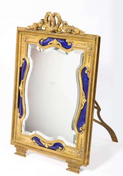 Exquisite Quality French Ormolu and Blue Guilloche Enamel Mirror Frame - 2143154