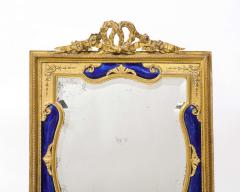 Exquisite Quality French Ormolu and Blue Guilloche Enamel Mirror Frame - 2143156