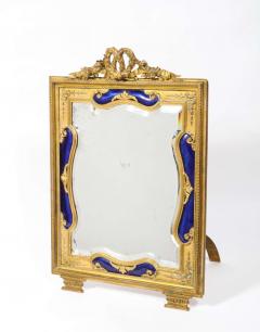 Exquisite Quality French Ormolu and Blue Guilloche Enamel Mirror Frame - 2143157