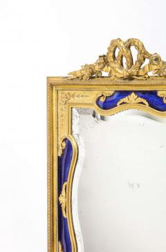 Exquisite Quality French Ormolu and Blue Guilloche Enamel Mirror Frame - 2143160