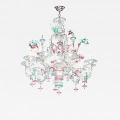 Exquisite Rare Mid Century Classical Hand Blown Murano Twelve Arm Chandelier - 4567872