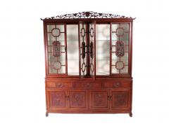 Exquisite Rosewood Hand Carved Oriental breakfront Late 19th Early20th Century - 4084929