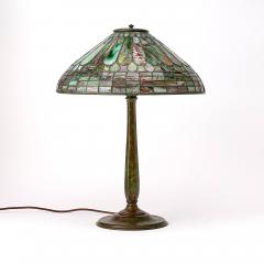 Exquisite Tiffany Studios Bronze Leaded Glass Feather Table Lamp Circa 1915 - 4316020
