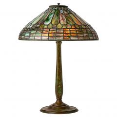 Exquisite Tiffany Studios Bronze Leaded Glass Feather Table Lamp Circa 1915 - 4316026