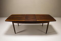 Extendable Boat Shaped Dining Table in Palissander Wood Denmark 1960s - 3467867