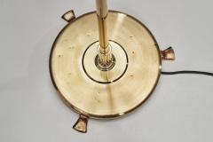 Extendable Brass Floor Lamp with Ribbed Stem Detail Europe 1940s - 4638583