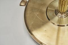 Extendable Brass Floor Lamp with Ribbed Stem Detail Europe 1940s - 4638584