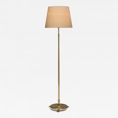 Extendable Brass Floor Lamp with Ribbed Stem Detail Europe 1940s - 4648632