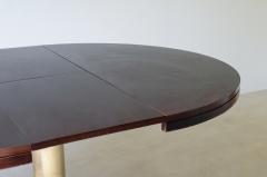 Extendable ships table with cast bronze column mahogany base and top  - 3732380