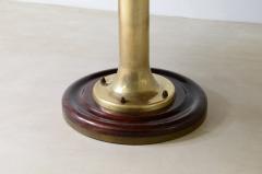 Extendable ships table with cast bronze column mahogany base and top  - 3732383