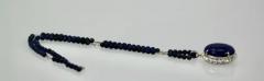 Extra Fine Lapis Lazuli Pendant Diamond Surround 18 Karat Diamond Studded Chain - 3449090