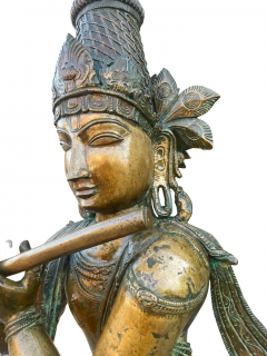 Extra Large Cast Bronze Krishna India Statue or Sculpture Buddha 19th Century - 2555905