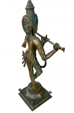 Extra Large Cast Bronze Krishna India Statue or Sculpture Buddha 19th Century - 2555908