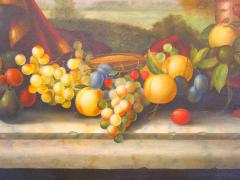 Extra Large Gilt Wood Frame Oil Canvas Flowers Fruits Still Life Painting - 3987785