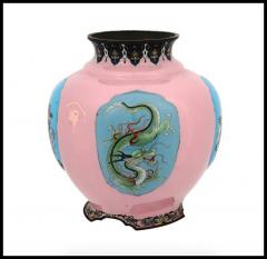 Extra Large Japanese Cloisonne Enamel Pink Vase Gonda - 3901527