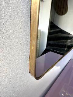 Extra Large Mid Century Modern Brass Frame Mirror Italy 1950s - 3379897