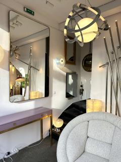 Extra Large Mid Century Modern Brass Frame Mirror Italy 1950s - 3379899