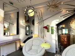 Extra Large Mid Century Modern Brass Frame Mirror Italy 1950s - 3379900