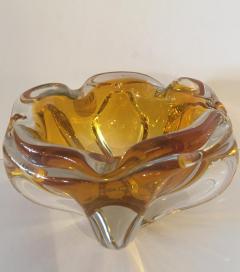 Extra Large Murano Citrine and Amber to Clear Ash Tray or Bowl - 1605672