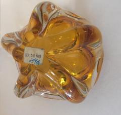 Extra Large Murano Citrine and Amber to Clear Ash Tray or Bowl - 1605708