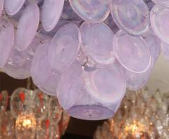 Extra Large Pagoda Style Alex Iridescent Glass Disc Chandelier - 3096666