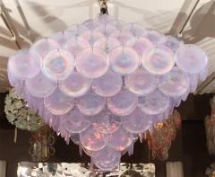 Extra Large Pagoda Style Alex Iridescent Glass Disc Chandelier - 3096737