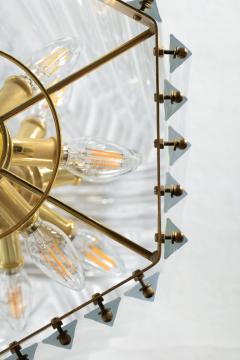 Extra Large Sculptural Lucite and Brass Chandelier c 1970s - 1088908