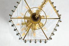 Extra Large Sculptural Lucite and Brass Chandelier c 1970s - 1088912