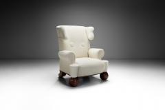 Extra Large Upholstered Wingback Armchair Europe 1940s - 4228909