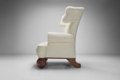 Extra Large Upholstered Wingback Armchair Europe 1940s - 4228924