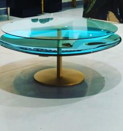 Extraordinary Blue Concave Glass 2 Tier Coffee Table - 2730702