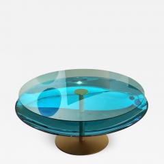 Extraordinary Blue Concave Glass 2 Tier Coffee Table - 2731029