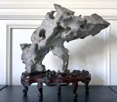 Extraordinary Chinese Taihu Scholar Stone Rare Form on Display Stand - 4132720