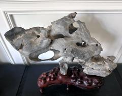 Extraordinary Chinese Taihu Scholar Stone Rare Form on Display Stand - 4132723