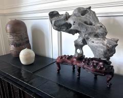 Extraordinary Chinese Taihu Scholar Stone Rare Form on Display Stand - 4132733