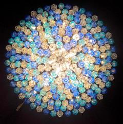 Extraordinary Large Sapphire Poliedri Murano Glass Ceiling Light or Chandelier - 2950029