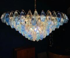Extraordinary Large Sapphire Poliedri Murano Glass Ceiling Light or Chandelier - 2950032