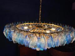 Extraordinary Large Sapphire Poliedri Murano Glass Ceiling Light or Chandelier - 2950035