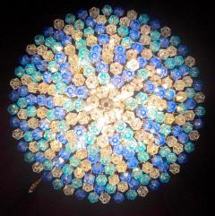 Extraordinary Sapphire Color Poliedri Murano Glass Ceiling Light or Chandelier - 3613781
