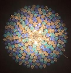 Extraordinary Sapphire Color Poliedri Murano Glass Ceiling Light or Chandelier - 3613782