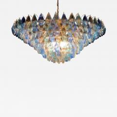 Extraordinary Sapphire Color Poliedri Murano Glass Ceiling Light or Chandelier - 3614935
