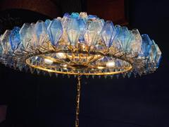 Extraordinary Sapphire Color Poliedri Murano Glass Ceiling Light or Chandelier - 3868256