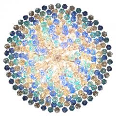 Extraordinary Sapphire Color Poliedri Murano Glass Ceiling Light or Chandelier - 4498460