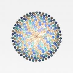 Extraordinary Sapphire Color Poliedri Murano Glass Ceiling Light or Chandelier - 4500195